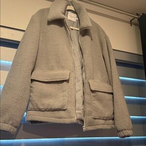 Topman Light Gray Sherpa Jacket